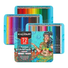 Set 72 Lapices Colores Arte Profesional Dibujo Caja Metálica