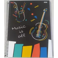 Caderno Musica Pentagrama 50 Folhas Capa Flexível