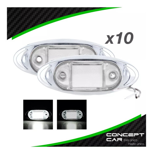 10 Par Plafon Led Gel Mini Ovalado Remolque Caja Trailer Crf Foto 10