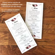 30 Menus Simples Casamento - Aniversário, Floral A Escolher