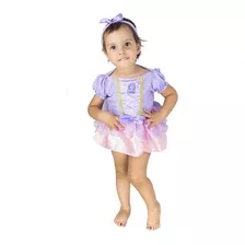 Fantasia Enrolados Rapunzel Original Disney Bebe + Brinde