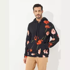 Blusão Colcci Moletom Capuz Floral Masculino