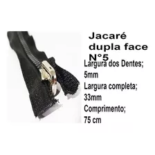 Zíper Para Jaquetas, Bolsas Extra Forte Cor Preto Dupla Face 75cm Cod X39