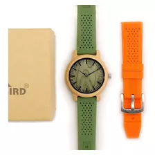 Relógio De Madeira Bambu Verde + Pulseira Extra - Bobo Bird