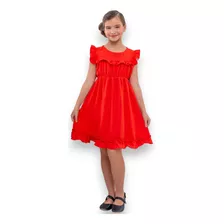 Vestido Casual Babado Infantil Soltinho Fresquinho Moda Luxo