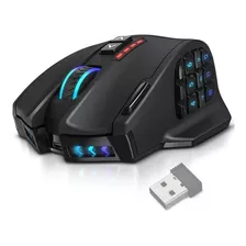 Mouses Gamer Ratón Para Juegos Utechsmart Venus Pro Rgb Mmo Color Negro