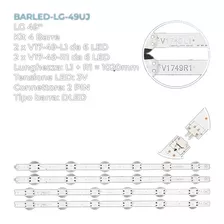  Kit De 2 Tira 6l1+6r1 Led LG 49uj6560 49uj6510 102cm 3v