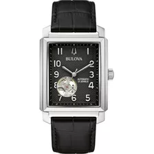 Relógio Bulova Sutton Automático Masculino 96a269 Cor Da Correia Preto Cor Do Bisel Prateado Cor Do Fundo Preto