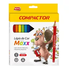 Lápis De Cor 12 Cores Maxx Triangular Compactor