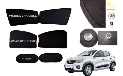 Parasol Cortinas Auto Renault Kwid 2019-2023 (6 Pzas) Set 3 Foto 2