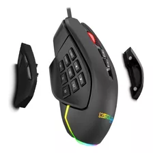 Mouse Gamer Soul Xm1100 Negro 12000dpi C/paneles Intercambi