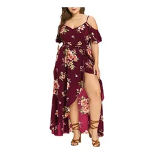 Vestido De Fiesta Irregular Mujer Estampada De Mujer Grande