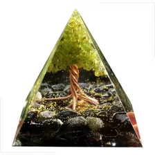 Pirâmide Orgonite Árvore Da Vida Obsidiana Cura Proteção