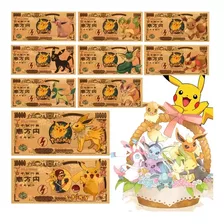 Anime Pokemon 10 Billetes Dorados Dorados Gamer Coleccion