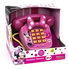 Foninho Sonoro Minnie Telefone Brinquedo Rosa Disney Elka