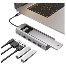 Adaptador 6 Em 1 Hub Macbook Pro Air Usb C Hdmi Ssd