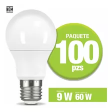 Foco Eco Icon Led 9w A60 Luz Blanca Ilumina 60w Pack 100pzas Color De La Luz Blanco Frío