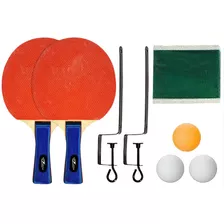 Kit Tênis De Mesa Raquetes Bolinhas Redinha Ping Pong