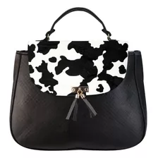 Bolso Crossbody Mariconera Juvenil Con Estampado De Vaca 