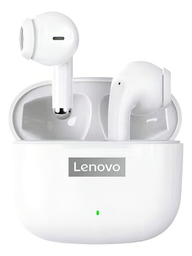Auriculares In-ear Gamer Inalámbricos Lenovo Lp40  Pro Blanco Con Luz Led