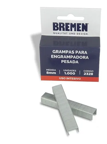 Grampas Para Engrampadora Manual Pesada Bremen 2328 8mm