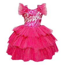 Vestido Barbie O Filme Luxo Menina Juvenil Festa Com Glitter