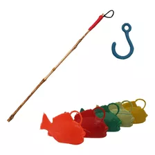 Kit Brincadeira Pescaria Festa Junina Vara E 10 Peixinhos