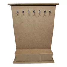 Organizador Porta Colar Com Ganchos 3 Gavetas Mdf