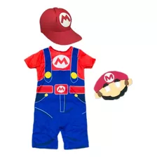 Fantasia Masculina Mario Com Máscara E Chapéu