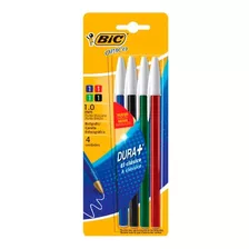 Lapicera Boligrafo Bic X 4 Colores Clásicos Color De La Tinta Azul Color Del Exterior Traslúcido