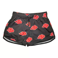 Short Feminino Moda Praia Anime Naruto Akatsuki