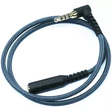 Cable Adaptador De Audio 3,5 Mm M/f | Azul Trenzado, 20 Cm