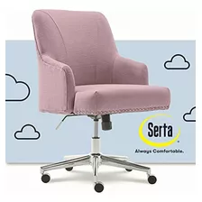 Serta Style Leighton Home Office Chair, Twill Fabric, Lilac