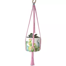 Colgante Para Plantas Macramé Colores Largo 77 Cm Aprox.