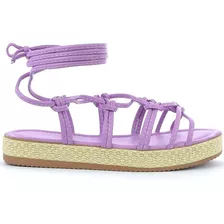 Sandália Flatform De Amarrar Papete Feminina Sola Corda 