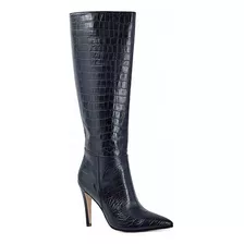 Bota Saverio Di Ricci 23ib6700 Cuero Negro Croco Taco Fino