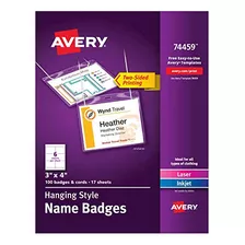 Identificadores Avery Con Cordones, 3puLG X 4puLG, Insertos