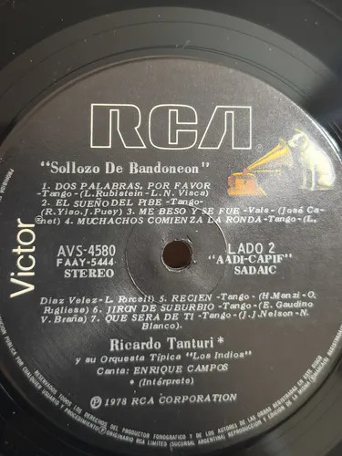 Ricardo Tanturi / Enrique Campos - Sollozo De Bandoneon - vinilo 1965