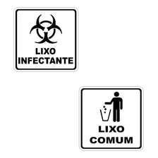 Etiquetas Adesivas Lixo Infectante Lixo Comum 2pçs 15x15cm