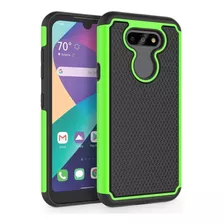 Funda Para LG Aristo 5, Verde/gris/resistente/rigida