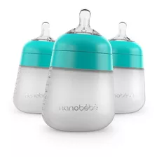 Set De Teteros Nanobebe En Silicona 9 Oz X 3 Azul