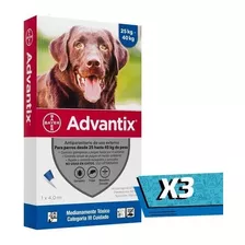 3x Pipeta Advantix De 25 A 40 Kg Para Perros Pethome Chile