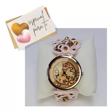 Reloj Artesanal Con Pulsera De Soutache Y Cristales Joya