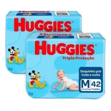 Kit C/2 Pct Fraldas Huggies Tripla Proteção Tam. M 42un Cada