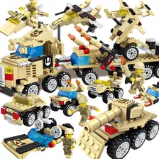 Bloco De Montar Kit Com 8 Modelos Transforma Carreta Militar