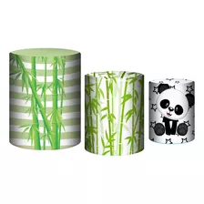 Trio Capas Tecido Para Mesa Cilindro P M G Panda