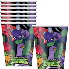 Vasos De Papel Desechables Únicos - 9 Oz, Tortugas Ninja Mut