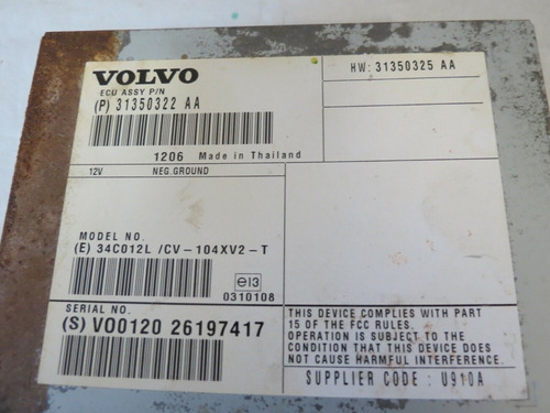  11 12 13 14 15 16 Volvo S60 Audio Radio Amp Amplifie Ccp Foto 2