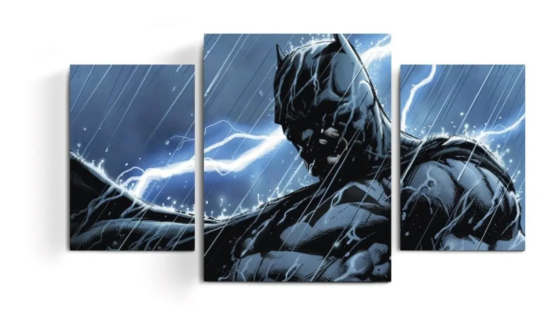 Cuadros Tripticos Batman Superheroe Comics Dc Heroe 70x40cm