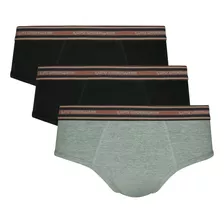 Kit 3 Cueca Tradicionais Slip Lupo Básico Em Algodão Cotton